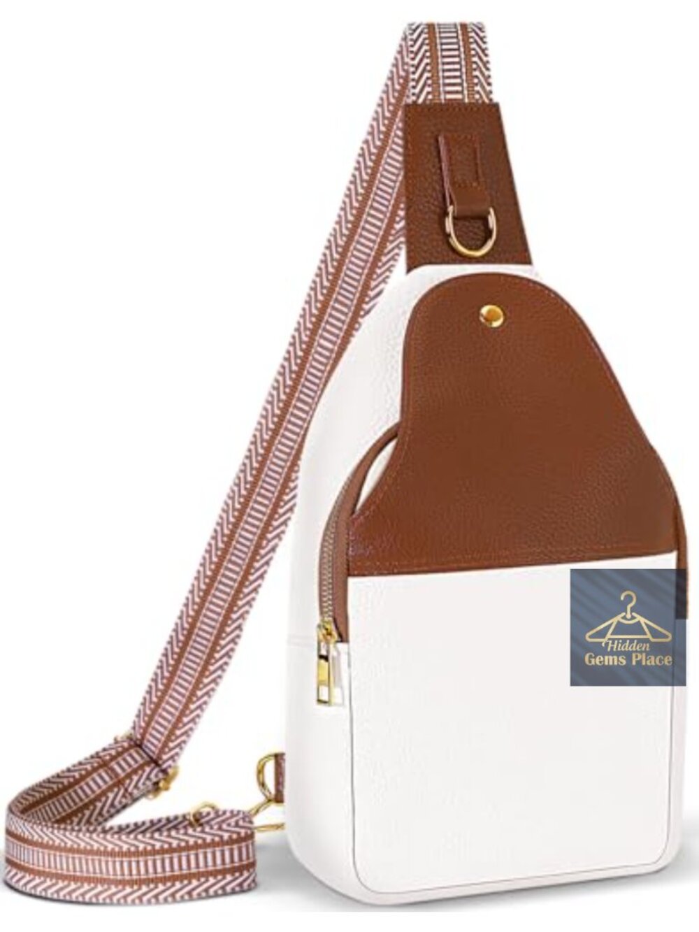 PU Leather Personalized Crossbody Bag with Initial Letter Sling Chest Bag Travel